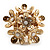 Vintage Cluster Flower Stretch Cocktail Ring (Burn Gold) - Size 6/7 - view 3