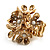 Vintage Cluster Flower Stretch Cocktail Ring (Burn Gold) - Size 6/7 - view 11
