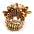 Vintage Cluster Flower Stretch Cocktail Ring (Burn Gold) - Size 6/7 - view 7