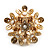 Vintage Cluster Flower Stretch Cocktail Ring (Burn Gold) - Size 6/7 - view 13