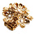 Vintage Cluster Flower Stretch Cocktail Ring (Burn Gold) - Size 6/7 - view 15