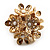 Vintage Cluster Flower Stretch Cocktail Ring (Burn Gold) - Size 6/7 - view 17