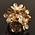 Vintage Cluster Flower Stretch Cocktail Ring (Burn Gold) - Size 6/7 - view 6