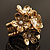 Vintage Cluster Flower Stretch Cocktail Ring (Burn Gold) - Size 6/7 - view 8