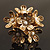 Vintage Cluster Flower Stretch Cocktail Ring (Burn Gold) - Size 6/7 - view 4