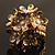 Vintage Cluster Flower Stretch Cocktail Ring (Burn Gold) - Size 6/7 - view 10