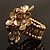 Vintage Cluster Flower Stretch Cocktail Ring (Burn Gold) - Size 6/7 - view 2