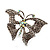 Large Clear & AB Diamante Butterfly Ring (Silver Tone Metal) - view 6