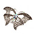 Large Clear & AB Diamante Butterfly Ring (Silver Tone Metal) - view 8