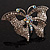 Large Clear & AB Diamante Butterfly Ring (Silver Tone Metal) - view 11