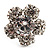 Silver Tone Clear Crystal Flower Ring - view 4