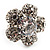 Silver Tone Clear Crystal Flower Ring - view 6