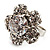 Silver Tone Clear Crystal Flower Ring - view 9