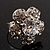 Silver Tone Clear Crystal Flower Ring - view 13