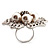 Oversized Diamante Simulated Pearl Daisy Cocktail Ring (Silver Tone Metal) - 4.5cm Diameter - view 11