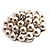 Oversized White Imitation Pearl Diamante Cocktail Ring (Silver Tone Metal) - 4.5cm Diameter - view 8