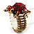 Antique Gold Red Crystal Frog Flex Ring - view 6