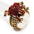 Antique Gold Red Crystal Frog Flex Ring - view 3