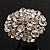 Silver Tone Clear Diamante Cocktail Ring (Adjustable Size 7/8) - view 7