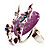 Exquisite Flower And Butterfly Cocktail Ring (Silver And Purple) - view 10