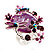 Exquisite Flower And Butterfly Cocktail Ring (Silver And Purple) - view 7