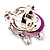 Exquisite Flower And Butterfly Cocktail Ring (Silver And Purple) - view 6