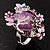 Exquisite Flower And Butterfly Cocktail Ring (Silver And Purple) - view 2