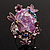 Exquisite Flower And Butterfly Cocktail Ring (Silver And Purple) - view 14