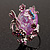Exquisite Flower And Butterfly Cocktail Ring (Silver And Purple) - view 15
