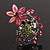Funky Green Crystal Frog With Flowers Ring (Silver Metal Finish) - Adjustable Size 7/8 - view 2