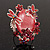 Exquisite Flower And Butterfly Cocktail Ring (Silver And Pink) - view 4