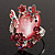 Exquisite Flower And Butterfly Cocktail Ring (Silver And Pink) - view 3