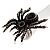 Oversized Jet Black Crystal Spider Stretch Cocktail Ring (Silver Tone) - view 6