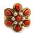 Coral Style Flower Stretch Ring (Gold Tone Metal) - view 2