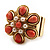 Coral Style Flower Stretch Ring (Gold Tone Metal) - view 3