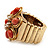 Coral Style Flower Stretch Ring (Gold Tone Metal) - view 4