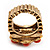 Coral Style Flower Stretch Ring (Gold Tone Metal) - view 10