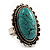 Vintage Oval Turquoise Style Ring (Burn Silver Finish)