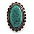 Vintage Oval Turquoise Style Ring (Burn Silver Finish) - view 2