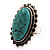 Vintage Oval Turquoise Style Ring (Burn Silver Finish) - view 3