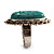 Vintage Oval Turquoise Style Ring (Burn Silver Finish) - view 6