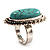 Vintage Oval Turquoise Style Ring (Burn Silver Finish) - view 7