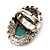 Vintage Oval Turquoise Style Ring (Burn Silver Finish) - view 4