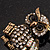 Charming Clear Diamante Antique Bronze Owl Stretch Ring - view 6