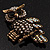 Charming Clear Diamante Antique Bronze Owl Stretch Ring - view 4