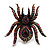 Oversized Multicoloured Crystal Spider Stretch Cocktail Ring (Silver Tone) - view 3