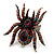 Oversized Multicoloured Crystal Spider Stretch Cocktail Ring (Silver Tone) - view 6