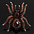 Oversized Multicoloured Crystal Spider Stretch Cocktail Ring (Silver Tone) - view 11