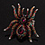 Oversized Multicoloured Crystal Spider Stretch Cocktail Ring (Silver Tone) - view 12