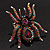 Oversized Multicoloured Crystal Spider Stretch Cocktail Ring (Silver Tone) - view 5